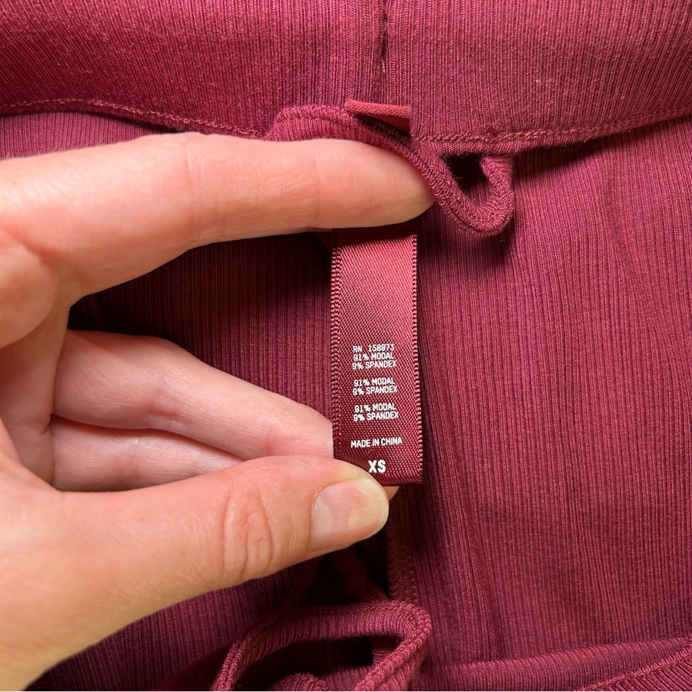 Skims Ribbed Lounge Shorts Burgundy Size Extra Small - Picture 4 of 7